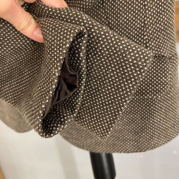 MaxMara Weekend Wool Blend Brown Cream Pattern Unconstructed 2Button Blazer Sz S - Picture 5 of 15